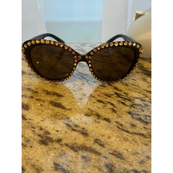 Sunglasses Hollywood Cat Eye, Made In Italy Comes With Case New Festival Beach - Picture 1 of 10